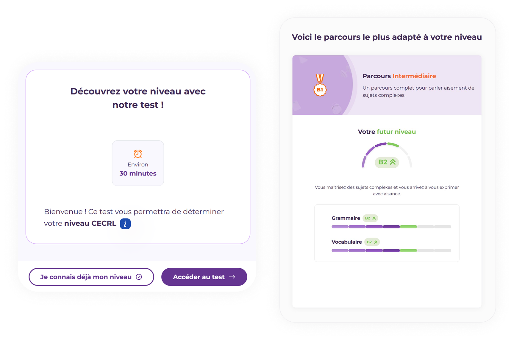 Test de niveau CECRL et parcours d'apprentissage adapté GlobalExam